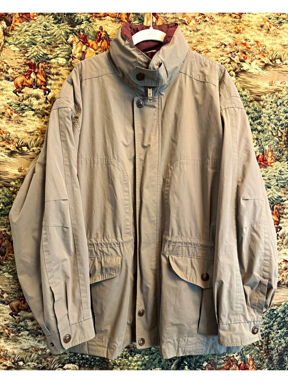 VINTAGE Men's Fall Lined Full Zip Parka Anorak with hood Jacket Pockets Size L